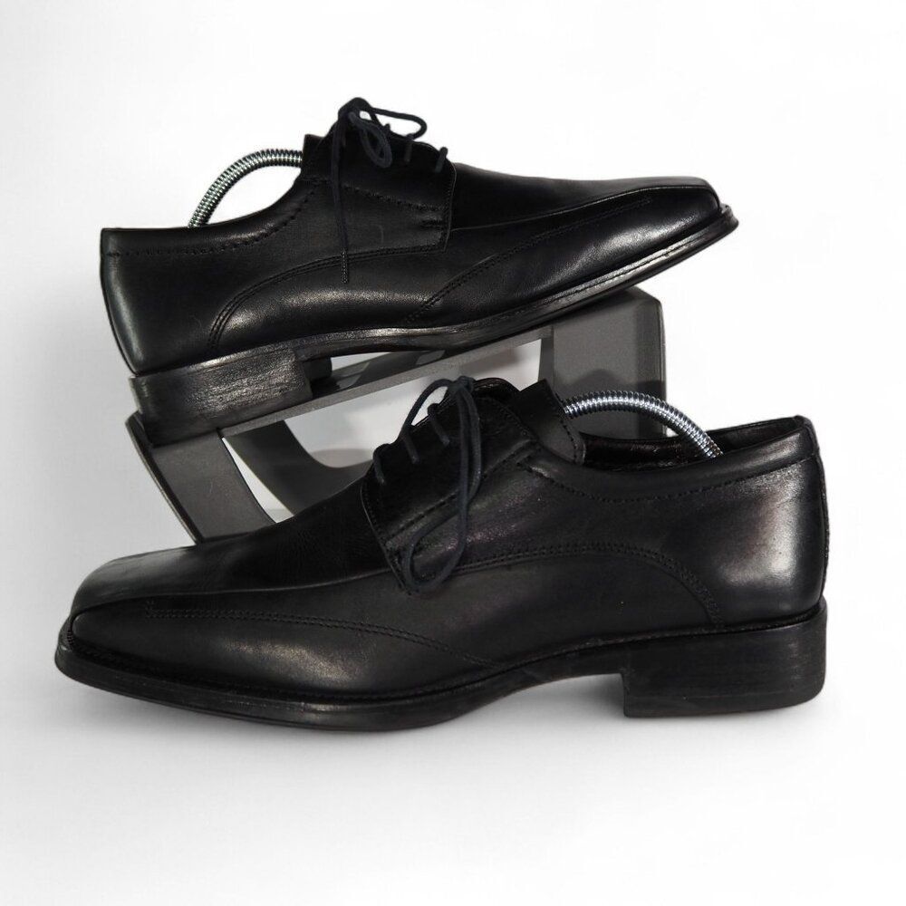 Johnston & Murphy Dobson Square Toe Leather Shoes‎ Men's 8.5M Black Dress 1435